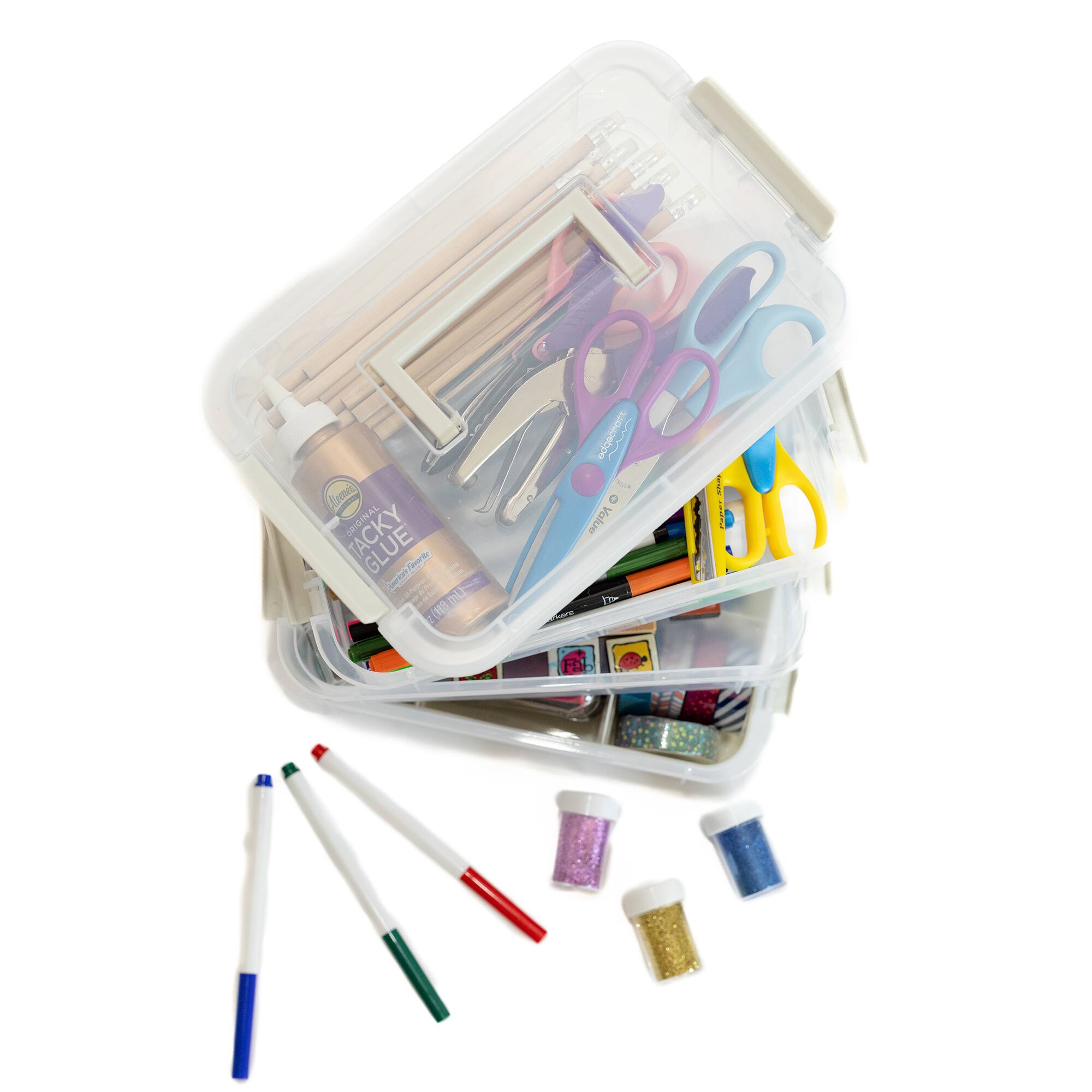 Everything Mary Four Tray Plastic Storage Organizer